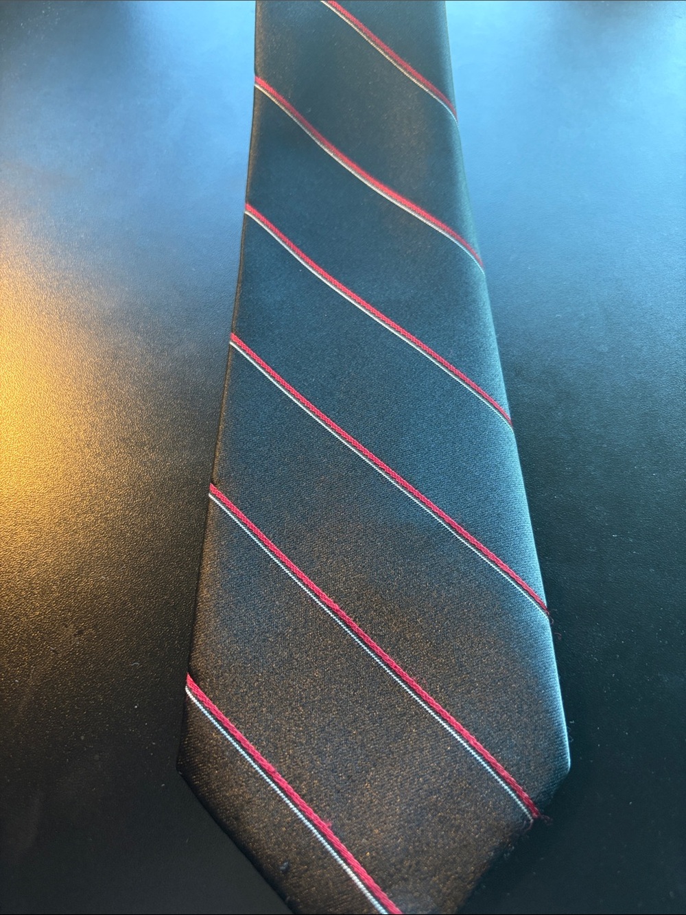 Wembley Black Tie with Red Stripe Accent